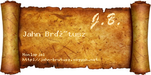 Jahn Brútusz névjegykártya